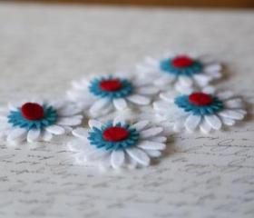 5 felt daisies (20pieces)
