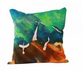 Silk Pillow - Seagulls and Kites