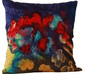Silk Pillow - Falling Flowers