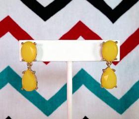 Kate Spade Inspired Yellow Teardrop Dangle Earrings