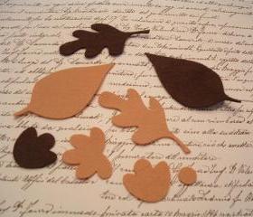 L104 -- 24 Felt Leaves in browns