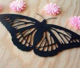 Huge butterfly on black felt