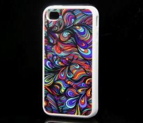 Color Abstract Pattern iPhone 4 and iPhone 4S Rubber Case