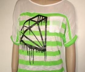  Black big diamond tee bleeding melting patent gem