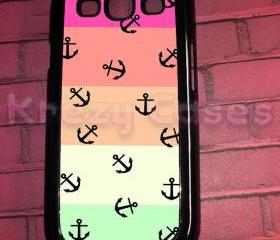 Samsung Galaxy S3 Case, Colorful Nautical Anchor Samsung Galaxy S3 Cover, Samsung Galaxy S3 Cases, Galaxy s3 case