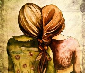 Large art print the sisters-best friends