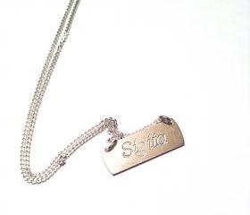 LIMITED EDITION- Personalized Name Necklace - sterling silver 925 pendant on 40cm long chain