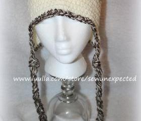 Earflap beanie with tassels