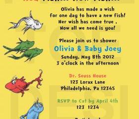 Dr. Seuss New Fish Baby Shower Invitation