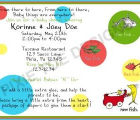 Dr. Seuss New Fish Baby Shower Invitation ( Digital File ) 
