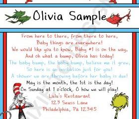 Dr. Seuss Bump Baby Shower Invitation ( Digital File ) 