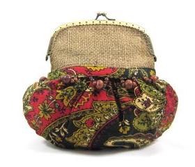 Clutch Purse, Pouch, Accessory Holder, Red, Green, Black 