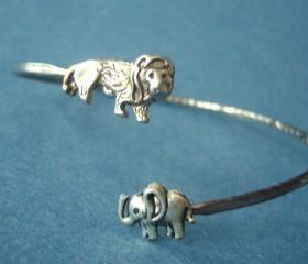 lion wrap bracelet with an elephant