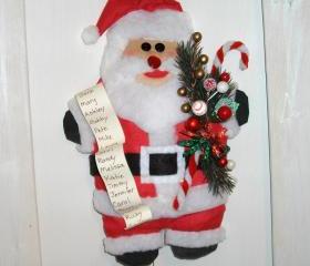 Traditional Santa Art Doll - Wall Hanging - Tuck - Shelf Sitter for your Mantel, Hutch or Bookshelf