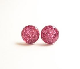 SHANNON - Pink Glitter Earrings