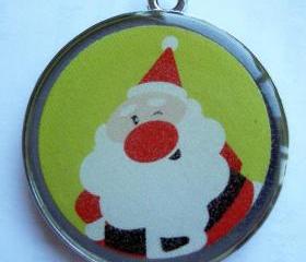 Santa Holiday Pet ID Tag