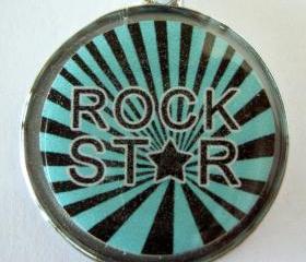 Rock Star Blue Pet ID Tag