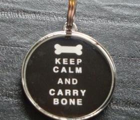 Keep Calm & Carry Bone Pet ID Tag