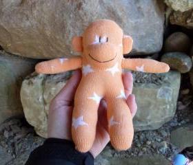 baby sock monkey, sock monkey baby, small sock monkey, tiny sock monkey, sockmonkey, handmade sock monkey, babysafe sock monkey