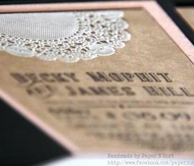 Rustic Wedding Invitation - Pocket Fold Invitation Set with 4 Inserts - Chalkboard Design - Sample Set