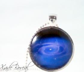 Purple whirlpool-glass pendant necklace,Galaxy series