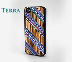 iPhone 5 case - Coloerd Geometric Wood Grain