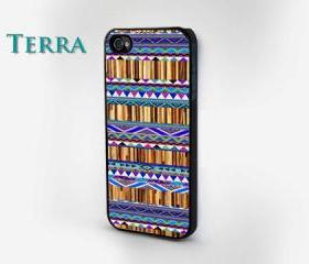 iPhone 5 case - Coloerd Geometric Wood Grain