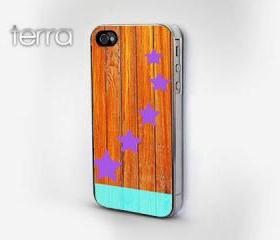 iphone5 case Colorful Wood & Stars Print - plastic - GeometricCool iPhone Cases- Cool iPhone Cases