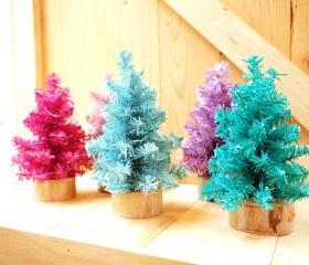 Small Colorful Christmas tree, set of 5