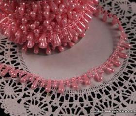 3 yards - Teardrop Pearls - Cotton Candy Pink