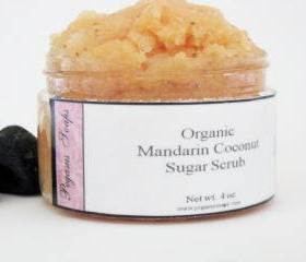 Mandarin Coconut Organic Sugar Scrub 4 oz size jar