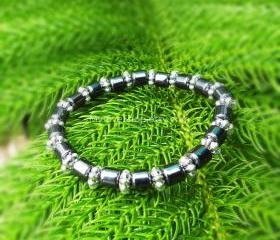 Hematite stretch bracelet - bridal charming accessories