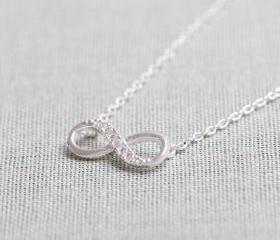 Tiny Infinity Necklace in Silver