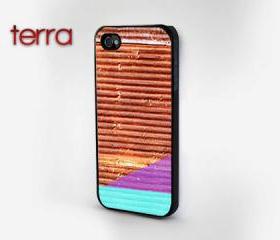 Geometric Rusted Metal Print with Mint - iphone 5 cases Cool iPhone Cases- Cool iPhone Cases - Geometric