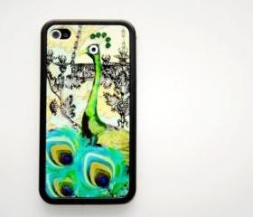 Vintage Peacock Design iPhone 4 and iPhone 4S Rubber Case