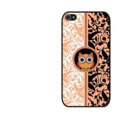 Damask pattern with owl iPhone 4 and iPhone 4S Rubber Case