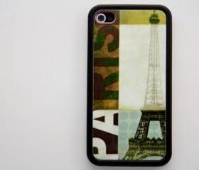 Retro Paris Eiffel Tower iPhone 4 and iPhone 4S Rubber Case