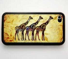 Vintage Giraffe iPhone 4 and iPhone 4S Rubber Case