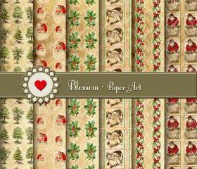 Christmas Digital Paper - Collage Sheet - Vintage Images - Printables - Scrapbooking - DIY - Scrapbook - Download - 1561