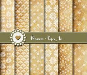Old Paper Digital Scrapbooking Pack - White - Invitations - Tags - Collage Sheet - DIY - Printables - 1563