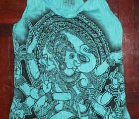 Women's T shirt SIZE S ONLY Ganesha Hindu OM Sign Hamsa Hand Yoga Clothing Buddha T-shirt Yoga Tee