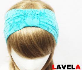 Light Blue Flower Lace-headband