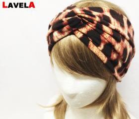 Leopard twist turban headband/Knit