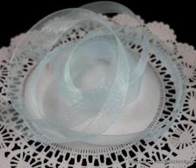 5 yards - 5/8 inch Organza Ribbon - Baby Blue