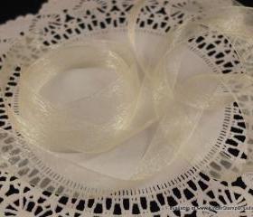 5 yards - 5/8 inch Organza Ribbon - Sunshine (Yellow)