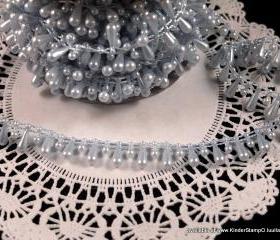 3 yards - Teardrop Pearls - Sky Blue