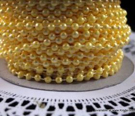 5 yards - 4mm Pearls - Sunshine (Yellow)