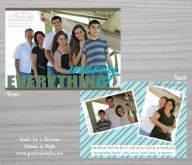 Sun Sand & Smiles Beach Photo Christmas Card Design *free* return address labels file with purchase