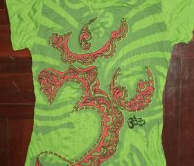 Women's T shirt FREE SIZE ONLY S/M Ganesha Hindu OM Sign Hamsa Hand Yoga Clothing Buddha T-shirt Yoga Tee