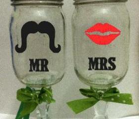 Mr & Mrs redneck wine glass's